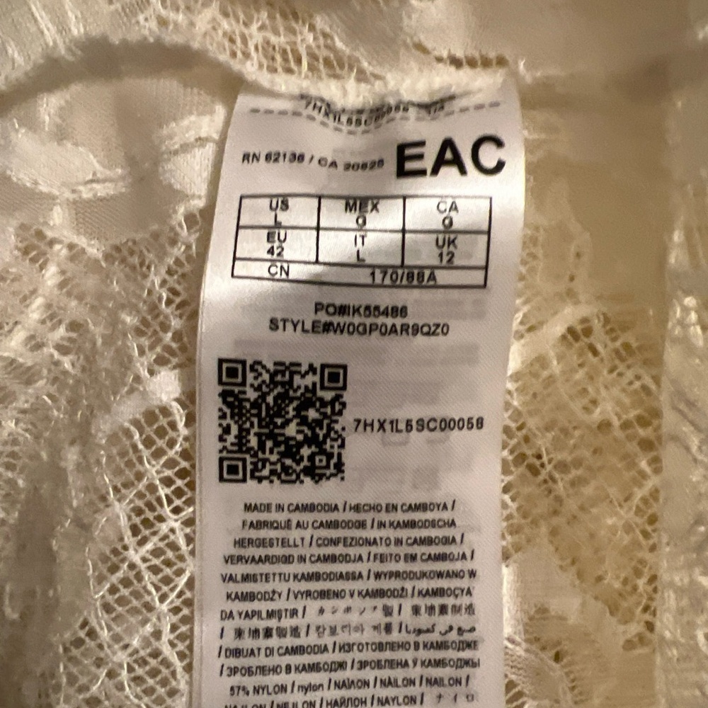 SZ L Guess sheer lace, tie up top/blouse. - Picture 10 of 13